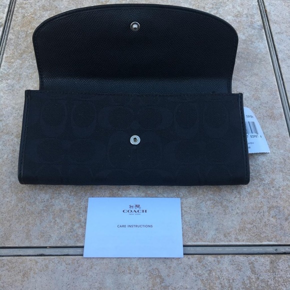 NWT Coach F53617 slim envelope wallet black 12 CM - Picture 6 of 11